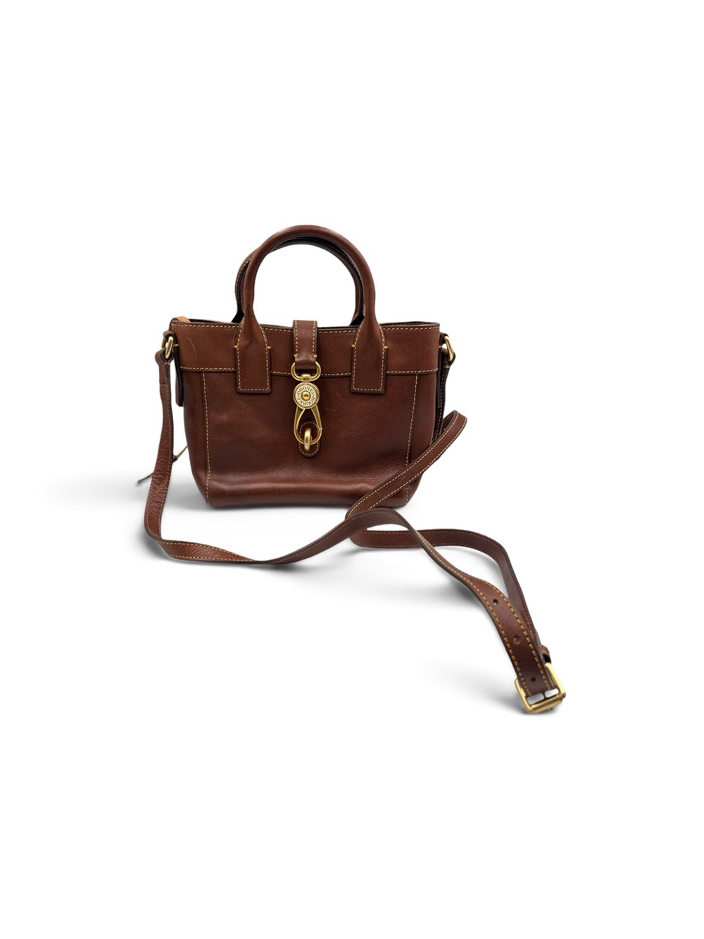 Dooney & Bourke Florentine Vacchetta Leather Small Satchel Chestnut Brown